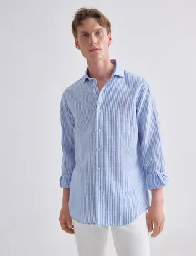 Camisa de hombre de lino con caballo bordado - Polo Ralph Lauren - FashionsVida