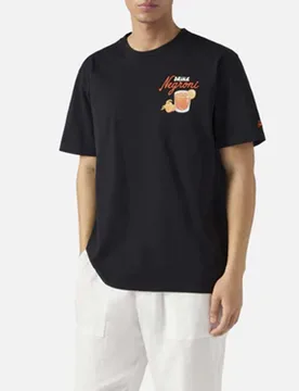 T-shirt nera mezza manica con maxi stampa Negroni sul retro - MC2 SAINT BARTH - FashionsVida