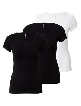 ONLY Camiseta negro / blanco