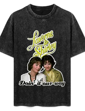 Doin it our way - Yellow Laverne & Shirley 70s Retro Tribute T-Shirt Work Wear Breathable Tee - Aliexpress - FashionsVida