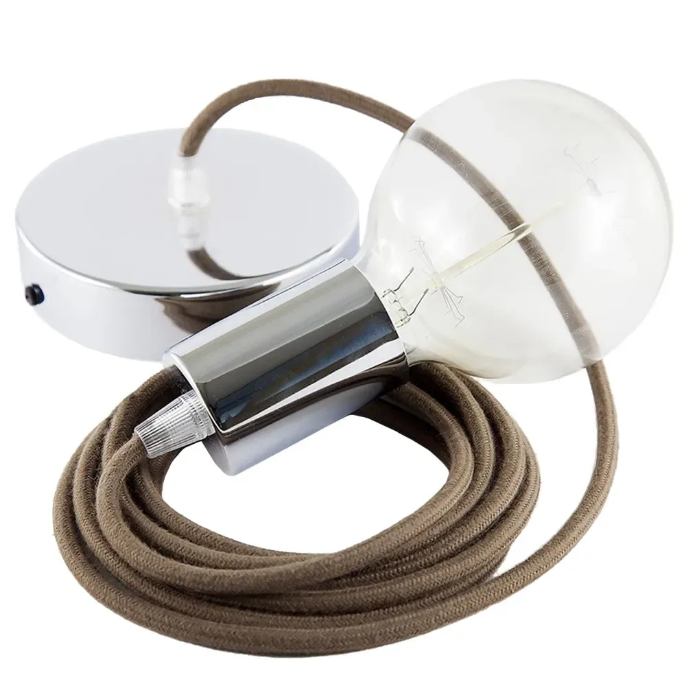 Cables Suspension Luminaire Rc13 2 M Diy Brown / Chrome Plated One Size - Creative - FashionsVida