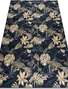 Teppiche Andre 1311 Waschteppich Monstera-Blätter Anti-Rut 80x150 Cm 80x150 Cm