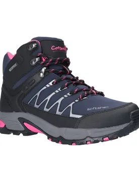 Abbeydale Mid Softshell Womens Navy/black/fuchsia Hiking Boots - Size Uk 5 - Cotswold - FashionsVida