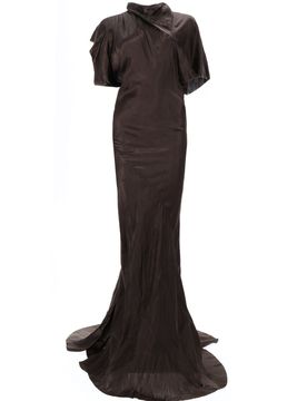 Short-sleeve Draped-design Maxi Dress