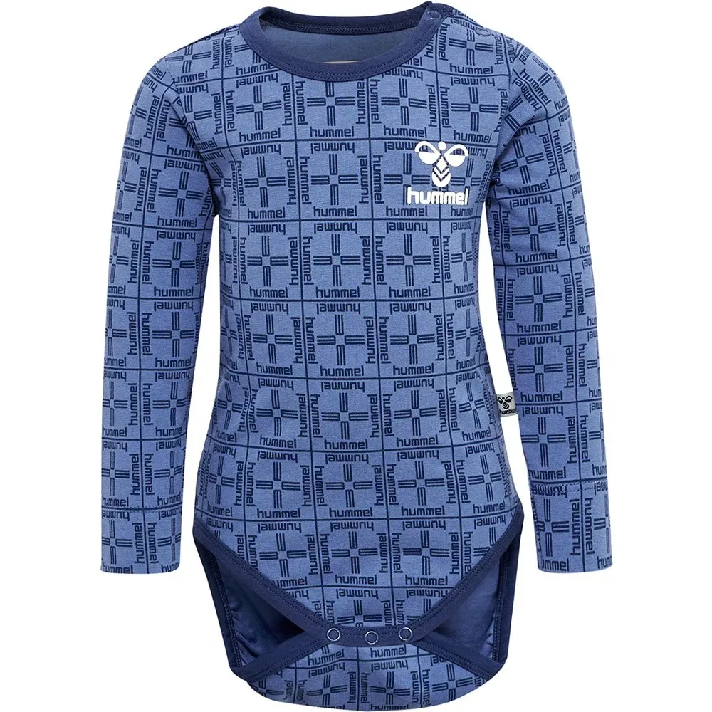 Body A Maniche Lunghe Check Blue Horizon 56 cm - Hummel - FashionsVida