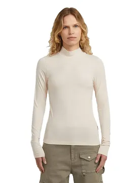 T-shirt à Manches Longues Et Col Montant D27968-e299 Slim Fit Dark Talc XL