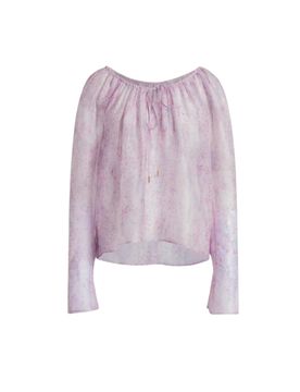 Bluse e camicie donna - camicia organza stampata - viola