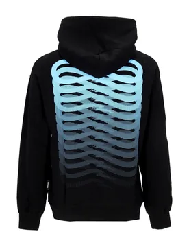 Felpa Leggera Cappuccio Uomo Ribs Hoodie Black - Propaganda - FashionsVida