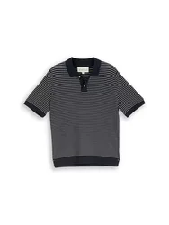 Structured stripe knit polo male