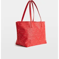 Zadig & Voltaire - Bolso shopper de lona con monograma tagueado y detalles de piel