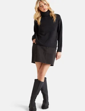Womens Charcoal Roll Neck Jumper - Size Large - Urban Bliss - FashionsVida