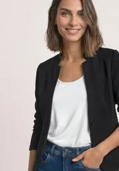 Blazer mit Reverskragen und Struktur female Schwarz