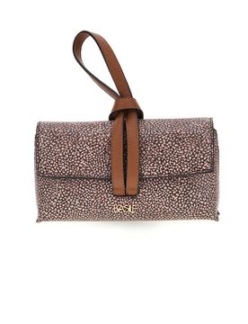 Borsa marrone a fantasia con tracolla removibile BA12052TAP