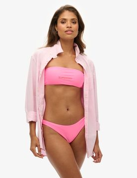 Superdry Damen Rosa Bandeau-Bikinioberteil mit Logo, Größe: 36