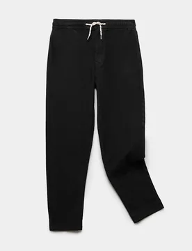 Relaxed Cotton Rich Elasticated Waist Chinos (2-16 Yrs) Black male - M&S - FashionsVida