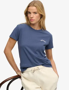 Superdry Damen Essential Logo T-shirt mit Schmaler Passform Navy - Größe: 34 - 29.99 - FashionsVida