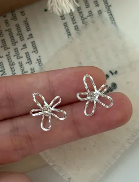 Thailand Line Floral Hollow Earrings for Women Simple Artistic vibe silver-color ear accessory - Aliexpress - FashionsVida