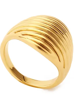 VAROLE Minimalism Ripple Chunky Rings For Women Gold Color Wedding Ring Fashion Jewelry Holiday Bague - Aliexpress - FashionsVida