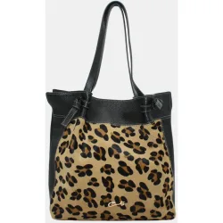 Bolso shopping piel chef combinado con leopardo