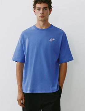 T-Shirt Relax Fit Con Grafica In Rilievo