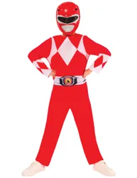 Roter Power Ranger Kostüm für Kinder