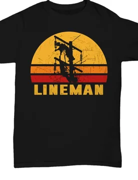 Power Lineman T-Shirt For Men Electricial Linesman Tee Gift Retro Sunset - Aliexpress - FashionsVida