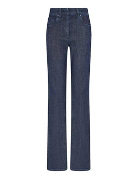 Pantaloni svasati in denim stretch a 5 tasche