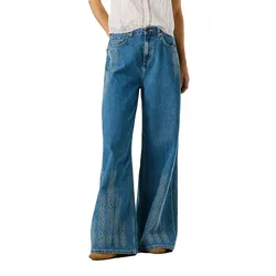 Jeans A Vita Alta Jaimy Ikat Wide Leg Denim 31