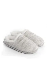 Totes Womens Sparkle Knit Mule Slippers - - Size: 4