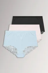 Pack Lace Full Briefs - Multicolor - Size: 34-36