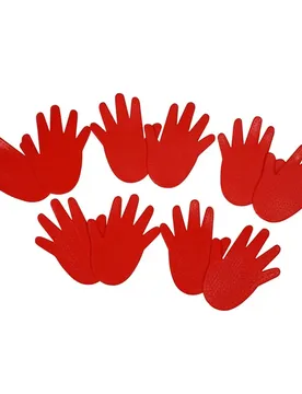 Accessoire für Bodenmarkierung Hände (x5) - Rouge - unisex - Size: 11x16 cm
