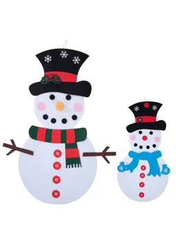 Schneemann aus Filz zum Aufhängen mit Deko 50 x 98 cm - PTIT CLOWN - FashionsVida
