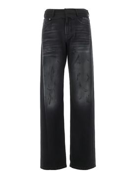 Jeans lunghi neri lavati