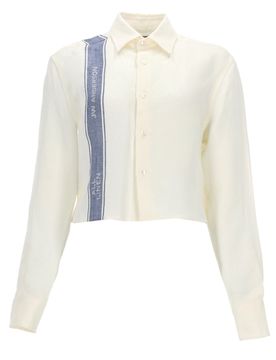 WOMENS CROPPED SILK TWILL SHIRT