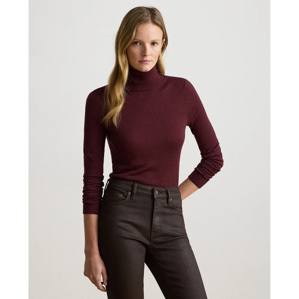 Jersey de mujer en mezcla de seda con cuello vuelto - Lauren Ralph Lauren - FashionsVida