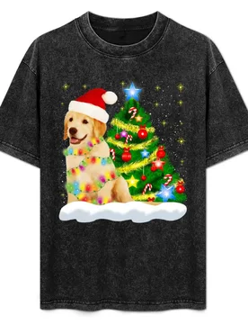 Golden Retriever Puppy Christmas Light Holidays Gift For Wife, Mom or Girlfriend T-Shirt Casual Breathable Short Sleeve Top - Aliexpress - FashionsVida