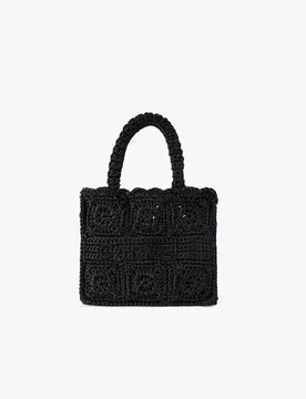 Silk Blend Knotted Tote Bag Black female - Carvela - FashionsVida