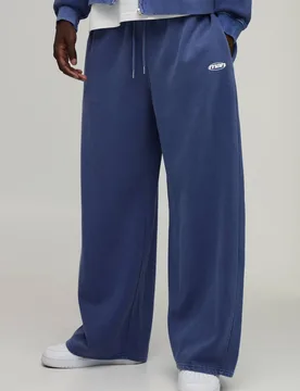 Men's Wide Leg Man Sport Washed Joggers Blue Size Medium Blue M - boohooMAN - FashionsVida