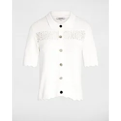Polo de mujer en punto fino con botones a contraste