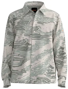 Camicia A Maniche Lunghe Leldon 10275667 Silver L - BOSS - FashionsVida