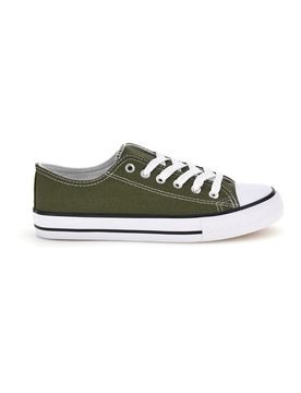 Sneakers verde in tela stringate basse 8011 39