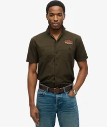 Superdry Herren Kurzarm-mechanikerhemd Green - Größe: XL