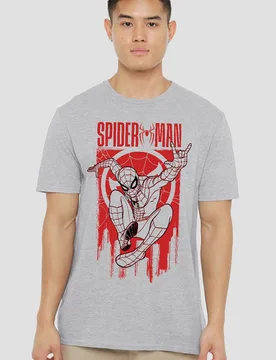 Unisex Spiderman Brand New Day Swinging Hero T-Shirt, Athletic Heathe in Grey Size: 3XL - Grey - Size: 3XL - Marvel - FashionsVida