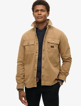 Superdry Herren Baumwolle Workwear Hemdjacke, Braun - Größe: M - 109.99 - FashionsVida