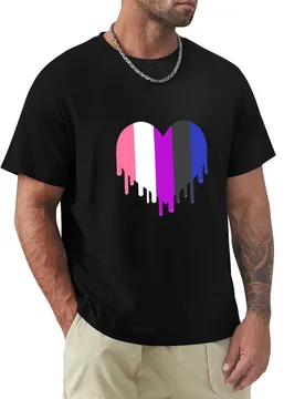 Dripping Genderfluid Heart Genderfluid Pride T-Shirt Plus Size Simple Casual Top - Aliexpress - FashionsVida