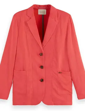 Blazer Boxy Unlined Single Breasted Fiery Rose M