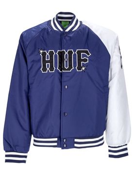 Giubbotto Bomber Uomo Satin Baseball Jacket Navy