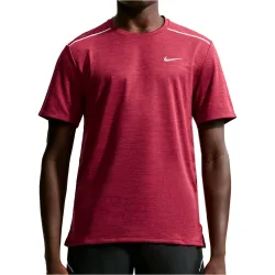 M nk df uv miler ss camiseta técnica manga corta hombre Granate (L)