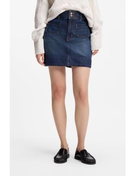 Para mujer. 50559404 Mini Falda Lisa (29), Casual, Algodón, Denim