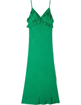Vestido largo de jacquard con tirantes - sandro - FashionsVida